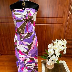 Milly maxi dress with gold accent